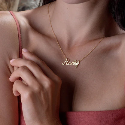 Simple atmosphere can be customized name design light luxury wind necklace - Billien