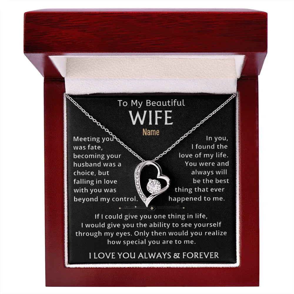 To My Beautiful Wife —Personalized Name Keepsake Necklace - Billien