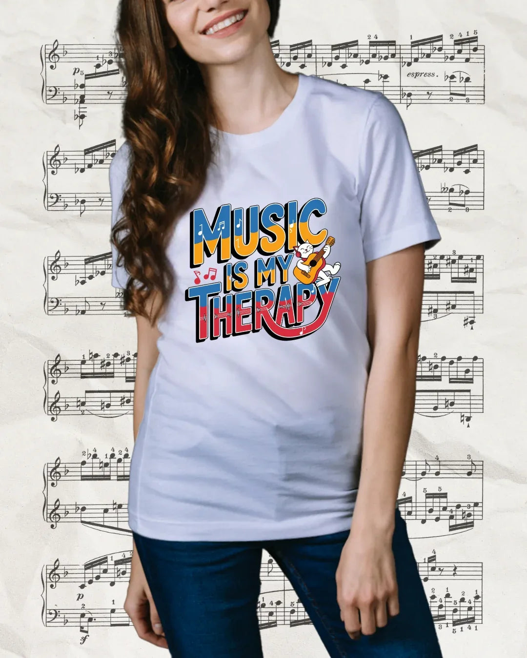 Music Is My Therapy Music Idiom Unisex Softstyle T-Shirt - Billien