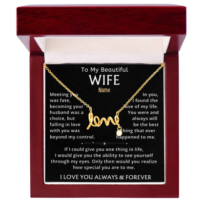 To My Beautiful Wife —Personalized Name Keepsake Necklace - Billien