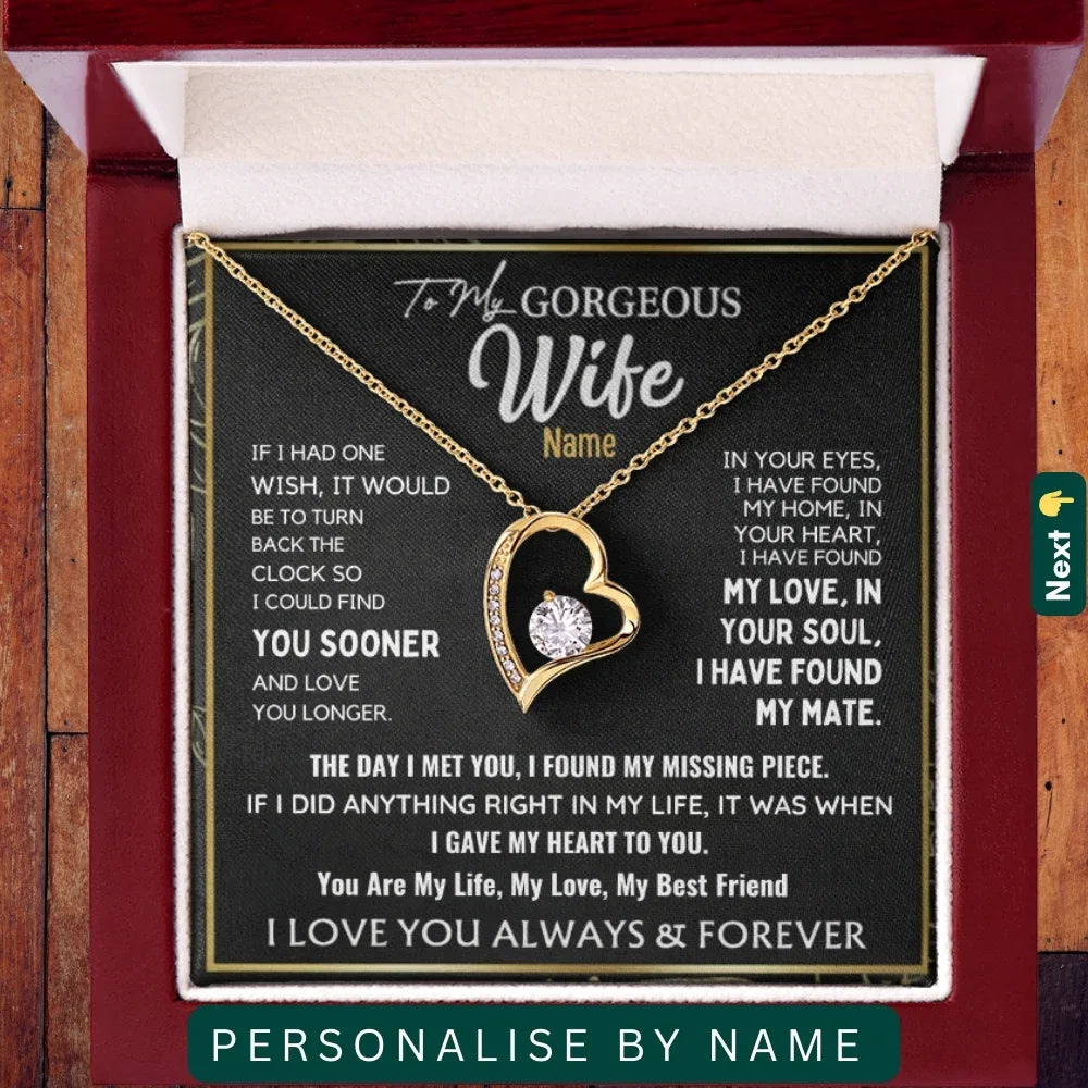 To My Gorgeous Wife — Personalized Name Necklace - Billien