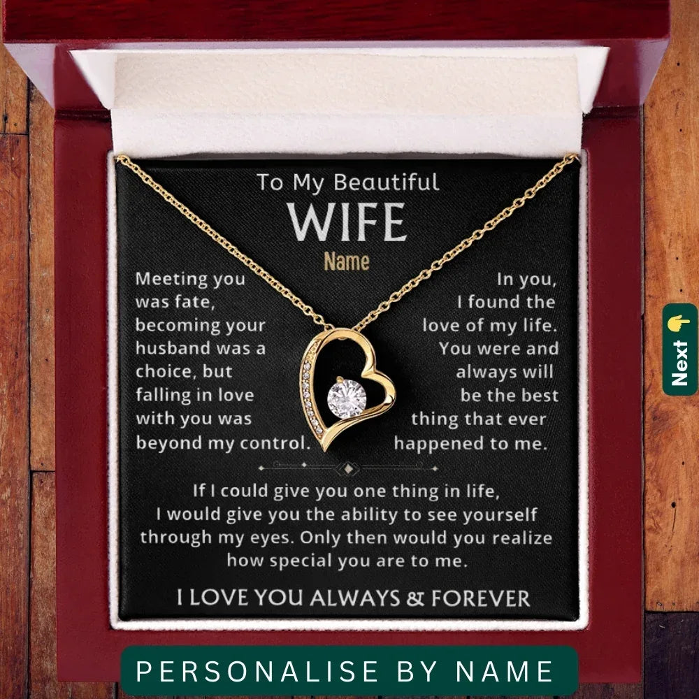 To My Beautiful Wife —Personalized Name Keepsake Necklace - Billien