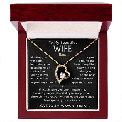 To My Beautiful Wife —Personalized Name Keepsake Necklace - Billien