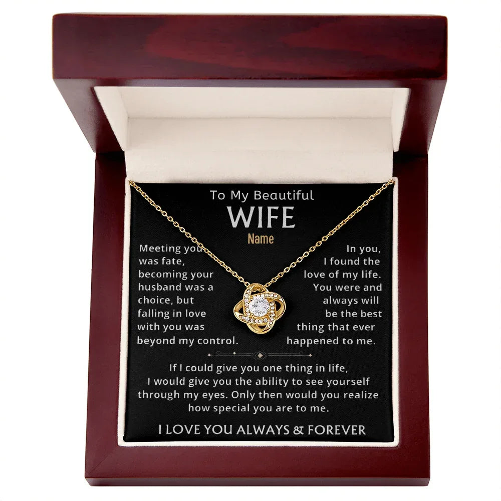To My Beautiful Wife —Personalized Name Keepsake Necklace - Billien