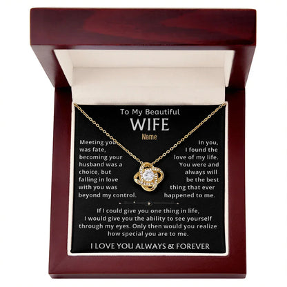 To My Beautiful Wife —Personalized Name Keepsake Necklace - Billien