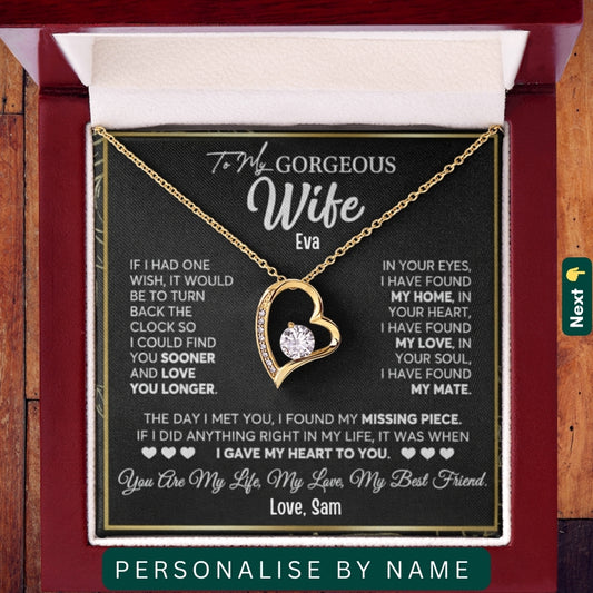 To My Gorgeous Wife  — A Necklace She’ll Treasure Forever