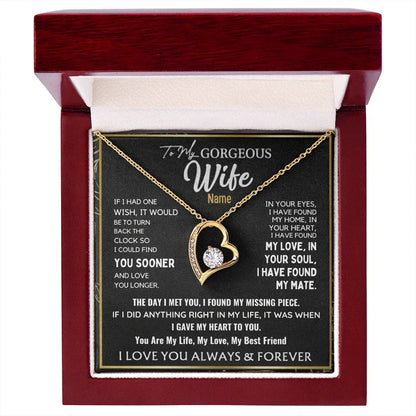 To My Gorgeous Wife — Personalized Name Necklace - Billien