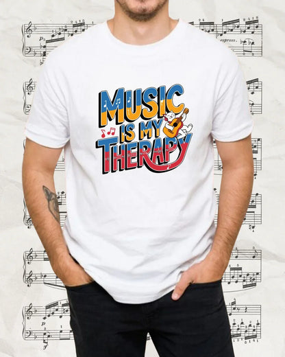 Music Is My Therapy Music Idiom Unisex Softstyle T-Shirt - Billien
