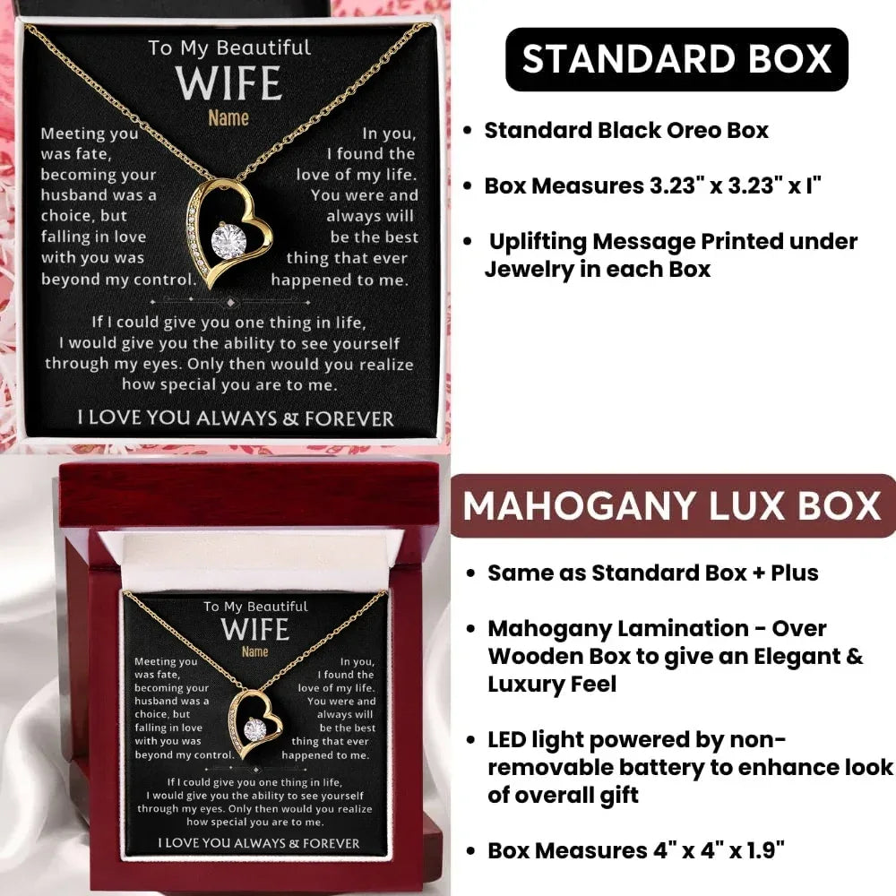 To My Beautiful Wife —Personalized Name Keepsake Necklace - Billien