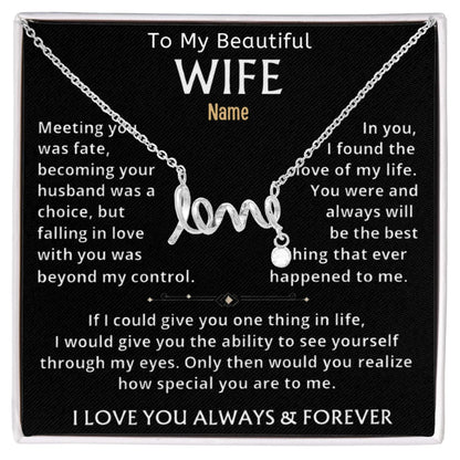 To My Beautiful Wife —Personalized Name Keepsake Necklace - Billien