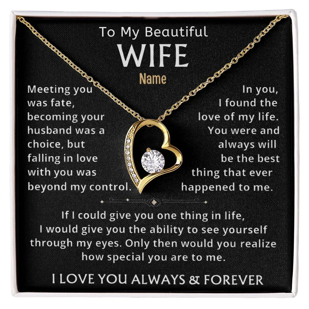 To My Beautiful Wife —Personalized Name Keepsake Necklace - Billien