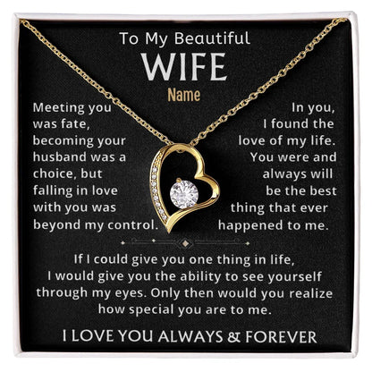 To My Beautiful Wife —Personalized Name Keepsake Necklace - Billien