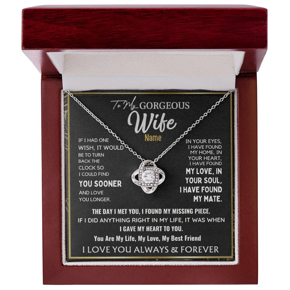 To My Gorgeous Wife — Personalized Name Necklace - Billien