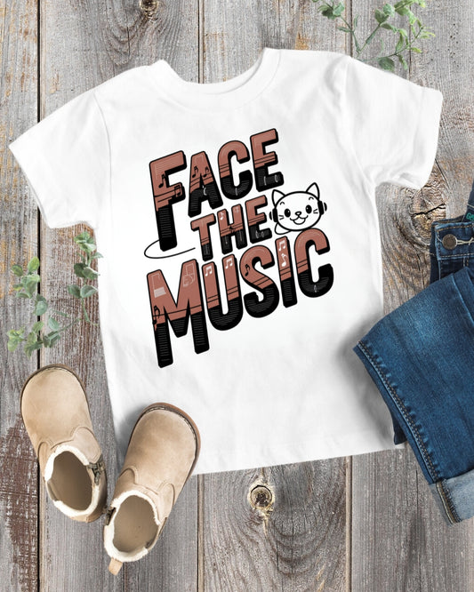 Face The Music kid Heavy Cotton Tshirt