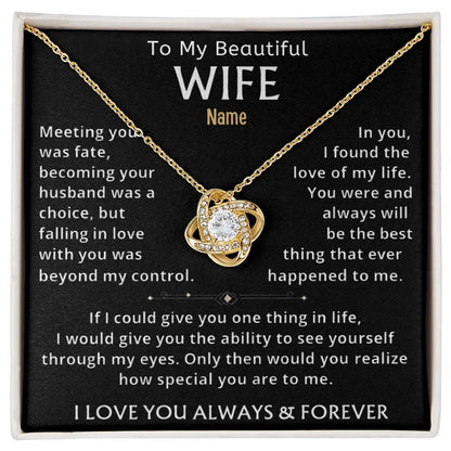 To My Beautiful Wife —Personalized Name Keepsake Necklace - Billien