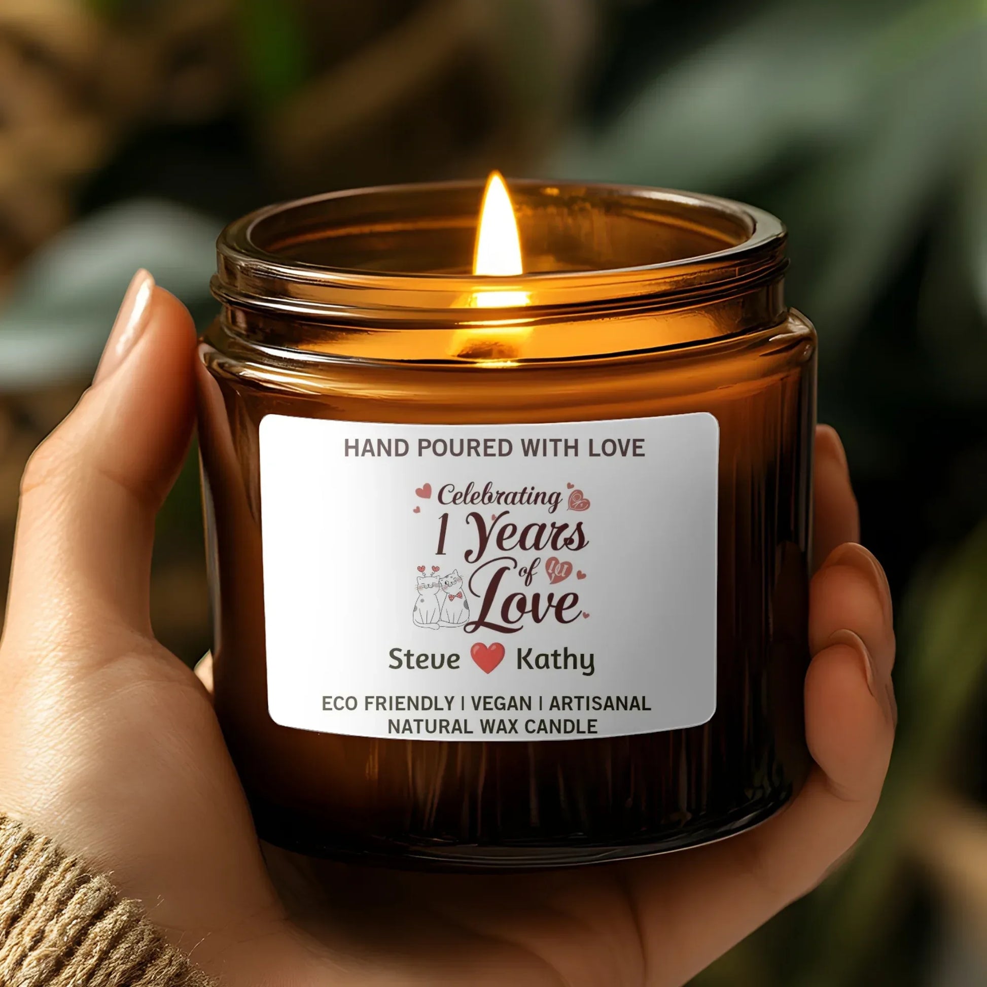 Wedding Any Year Anniversary Candle Gift for Couple - Personalized Scented Candle for her - Unique Wax Anniversary candle for him - Billien