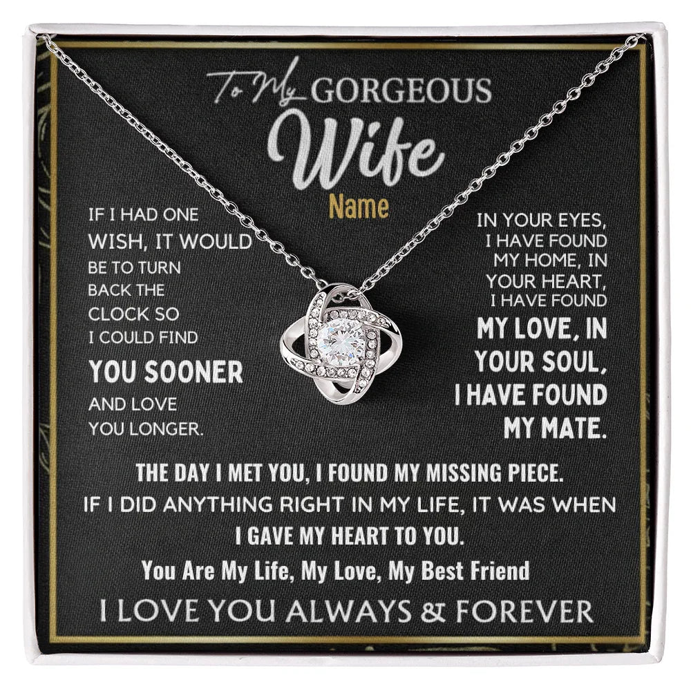 To My Gorgeous Wife — Personalized Name Necklace - Billien