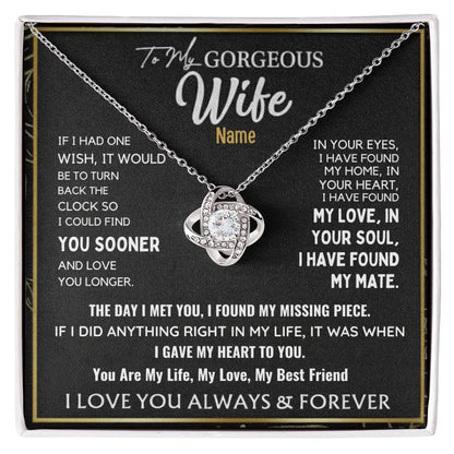 To My Gorgeous Wife — Personalized Name Necklace - Billien