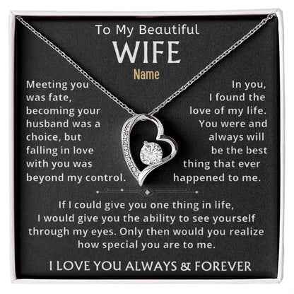 To My Beautiful Wife —Personalized Name Keepsake Necklace - Billien